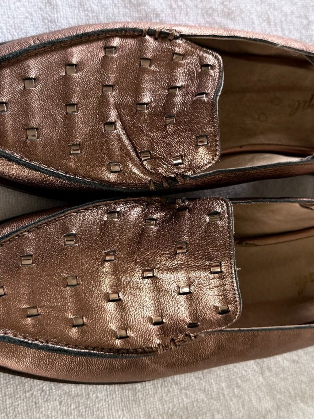 FREE PEOPLE COPPER LEATHER SLINGBACK LOAFERS SIZE 41